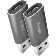 Адаптер Trust Calyx USB-C - USBA3.2, 2шт, чорний