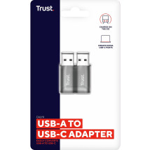 Адаптер Trust Calyx USB-C - USBA3.2, 2шт, чорний