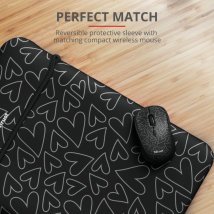 Чехол для ноутбука + мышь Trust Yvo Reversible Sleeve for 15.6" Laptops - black hearts