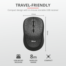 Чехол для ноутбука + мышь Trust Yvo Reversible Sleeve for 15.6" Laptops - black hearts
