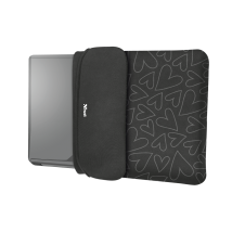Чехол для ноутбука + мышь Trust Yvo Reversible Sleeve for 15.6" Laptops - black hearts