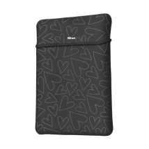 Чехол для ноутбука + мышь Trust Yvo Reversible Sleeve for 15.6" Laptops - black hearts