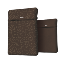 Чехол для ноутбука + мышь Trust Yvo Reversible Sleeve for 15.6" Laptops- brown hearts
