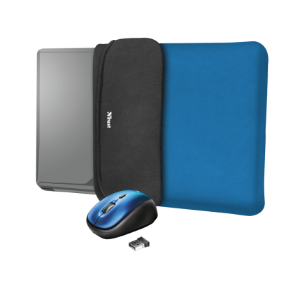 Чехол для ноутбука + мышь Trust Yvo Reversible Sleeve for 15.6" Laptops  - blue