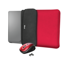 Чехол для ноутбука + мышь Trust Yvo Reversible Sleeve for 15.6" - red