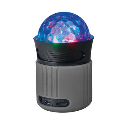 Портативная беспроводная акустика Dixxo Go Wireless Bluetooth Speaker with party lights grey (21345)
