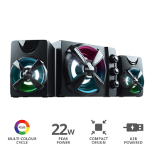 Акустическая система Trust Ziva RGB 2.1 Gaming Speaker Set (23644)