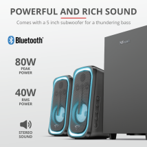 Акустическая система Trust GXT 635 Rumax Multiplatform RGB 2.1 Speaker Set (23927)