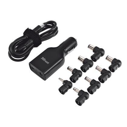 Зарядное устройство 90W PLUG & GO MICRO LAPTOP CHARGER FOR CAR USE - BLACK