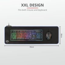 Килимок для миші з RGB підсвічуванням Trust GXT 762 Glide-Flex Flexible RGB Gaming Mouse Pad L